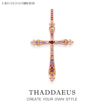 Pendant Royalty Cross,2019 Spring Fashion Bohemia Jewelry Thomas Style Bijoux Necklace Rose Gold Color Gift For Ts Soul Woman