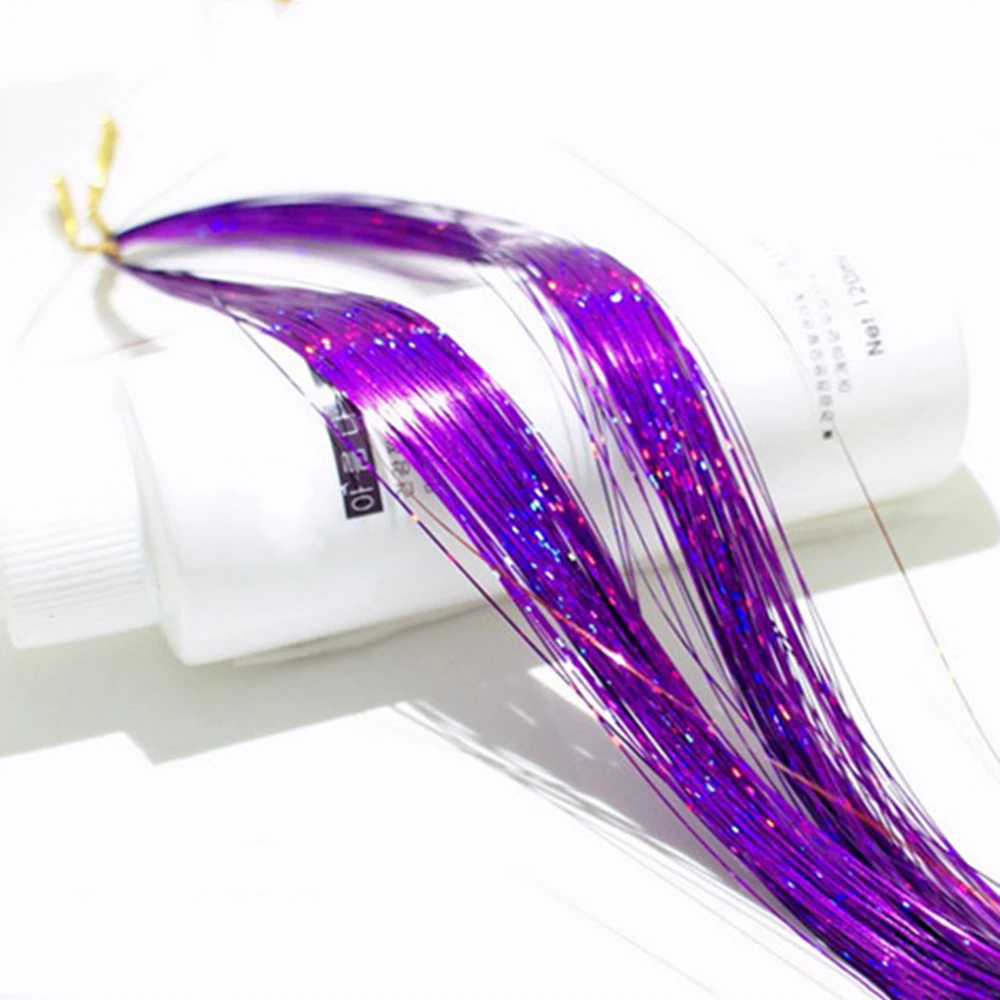 1 сумка/100-120 шт модные сексуальные 8 Цветов Блестки для волос сверкающая блестка для наращивания подчеркивает накладные пряди волос вечерние аксессуары - Цвет: purple