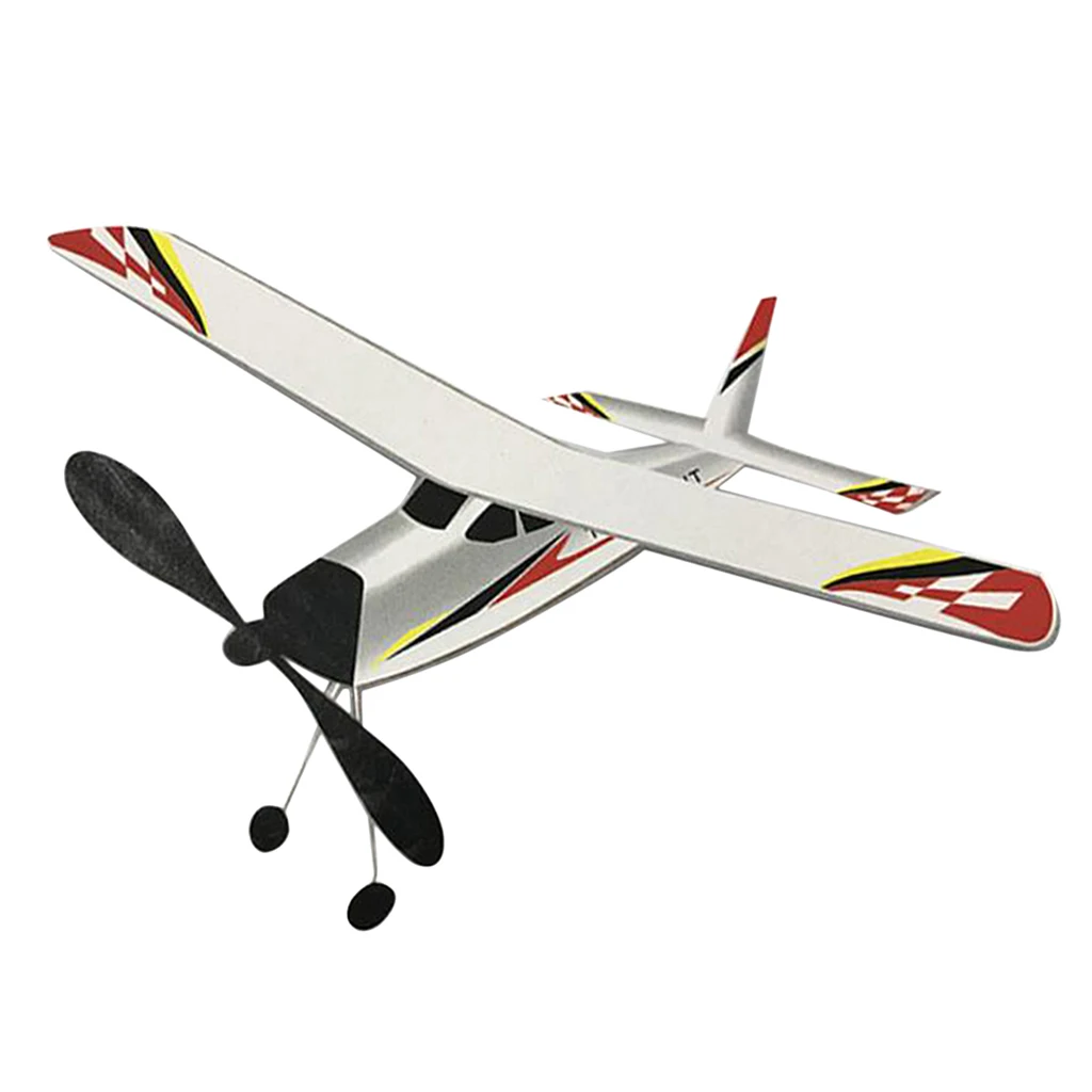 Rubber Band Elastic Powered Glider Airplane Toy Outdoor Flying Machine Kit