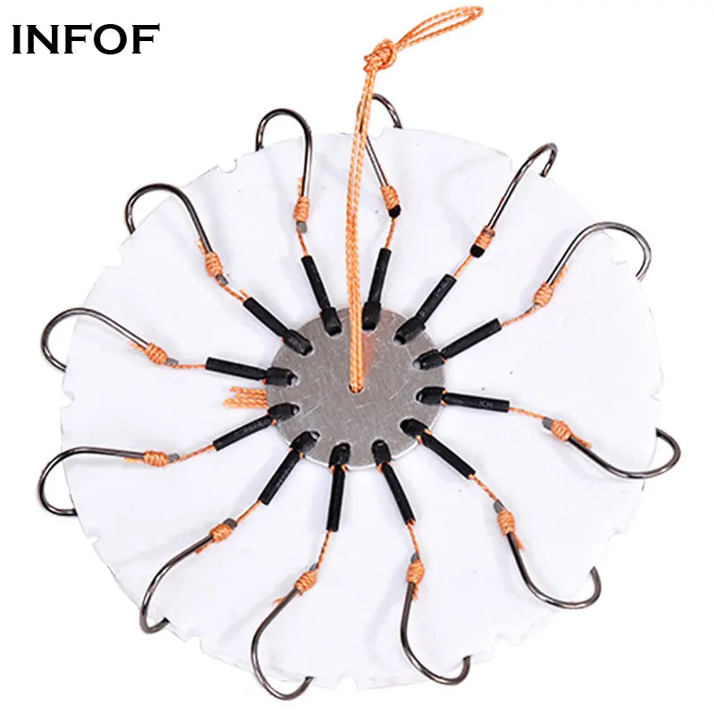 INFOF 6 pieces Bait Holder Fishing Hook Type 8/12 Fishhook Holder Lure Hooks Catfish Carp