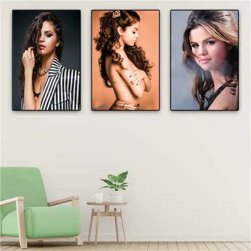 

Custom selena-gomez Poster CanvasPrinting Posters Cloth Fabric Wall Pictures For Living Room Decor#18-12-05-26