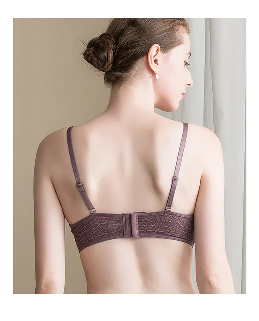 Real Silk Comfort Ventilate Rimless Lingerie Skin Friendly Cotton Cup  Gather Lace Bra NZFDC306# Lavender 75A - Yamibuy.com
