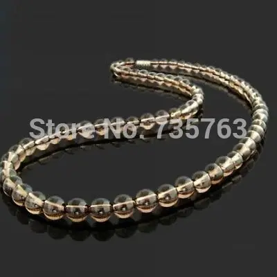 

xiuli 001313 Natural Smokey Quartz Bead Necklace Crystal Jewelry