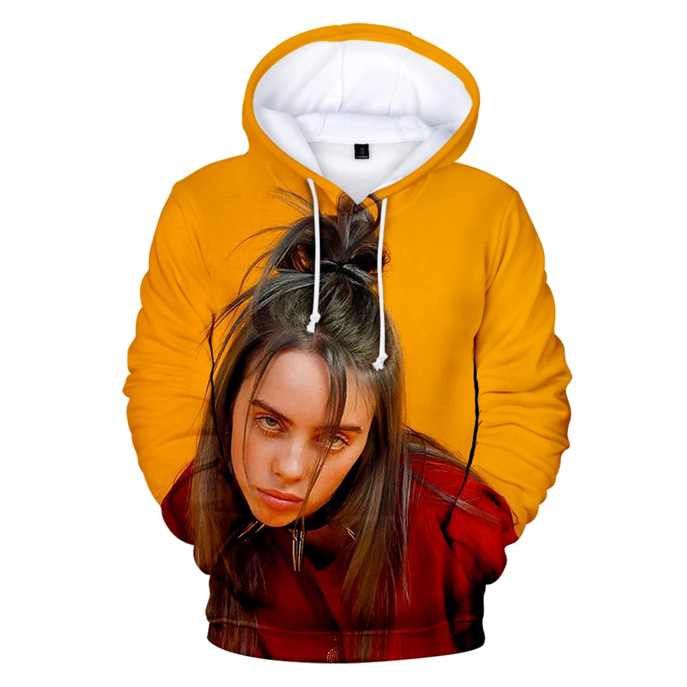 

new hot 2019 Hip Hop billie eilish American singer 3D hooded sweatshirt men's women's wear men's casual 3D hooded sweatshirt