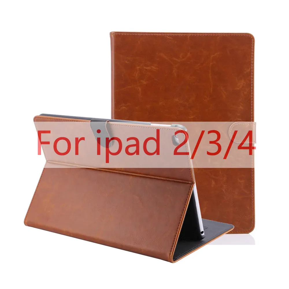 Чехол для планшета Apple iPad воздуха 1 2 мобильный телефон оболочки Расширенный из искусственной кожи чехол для смарт-чехол для Apple iPad 2/3/4, 5, 6, 5th 6th поколения Coque Funda - Цвет: PU Brown