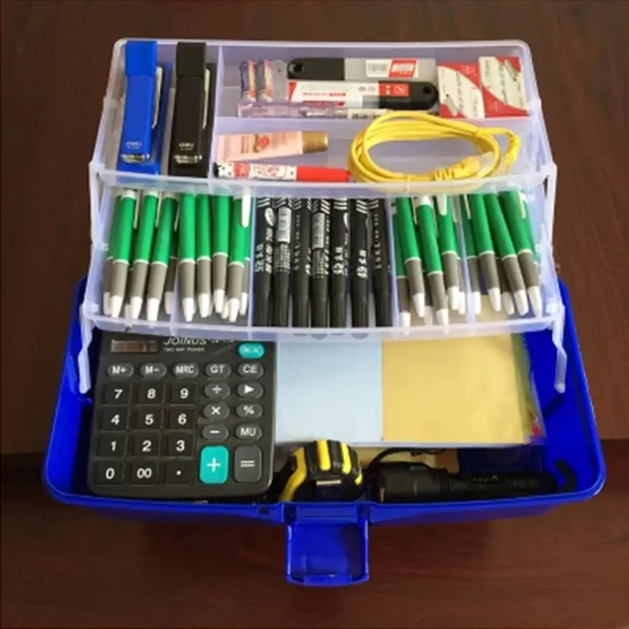 

High Quality Multi-function 3-Layer Storage Box Safty PP Material 3 Colors Tool Box For Jewelries Hardware Tools Small Toys