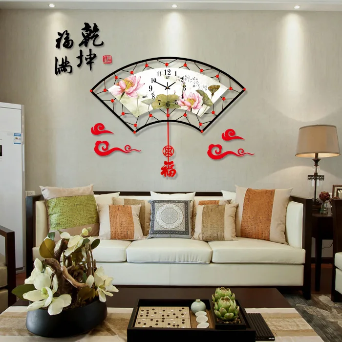 Креативные подвесные настенные часы металлические железные в форме веера игла