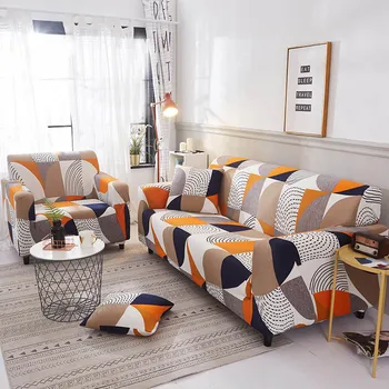 

Geometric Living Room Spandex Elastic Polyester Sofa Cover Durable Protector All-inclusive Slipcovers Sectional Couch Cover
