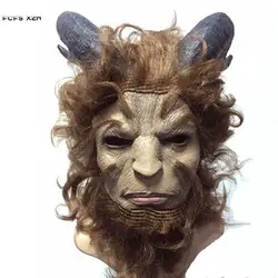 Фильм Красота и чудовище Адам принц маска Косплэй Ужасы Маска латекс шлем Хеллоуин костюм карнавал Пурим масках вечерние реквизит