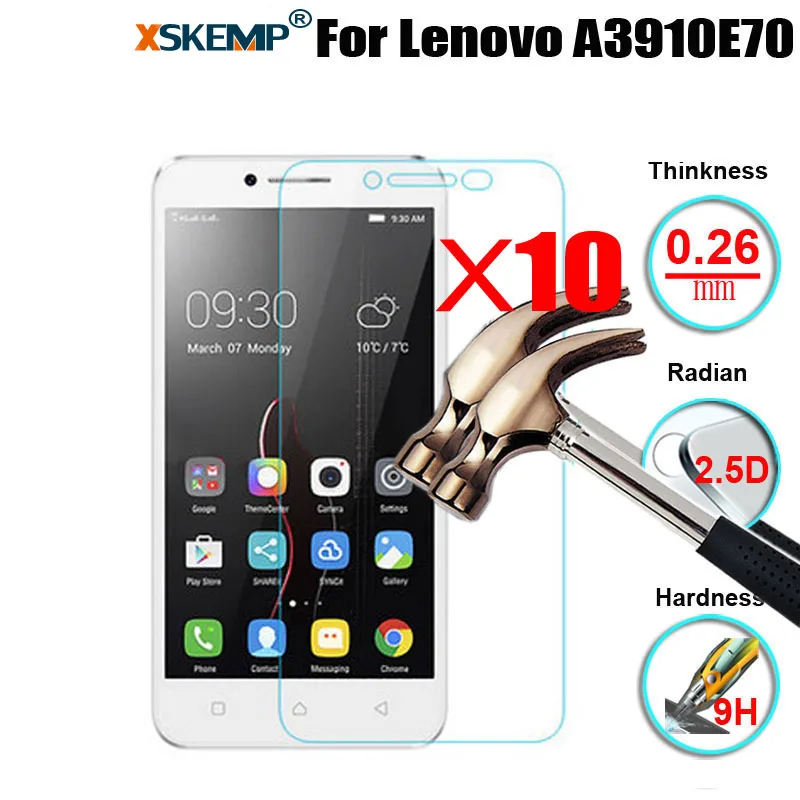 10Pcs Wholesale Screen Protector For Lenovo K3 Note Vibe Shot Z2 P1 K5 Plus A319 A2010 A536 9H Tempered Glass | Мобильные телефоны