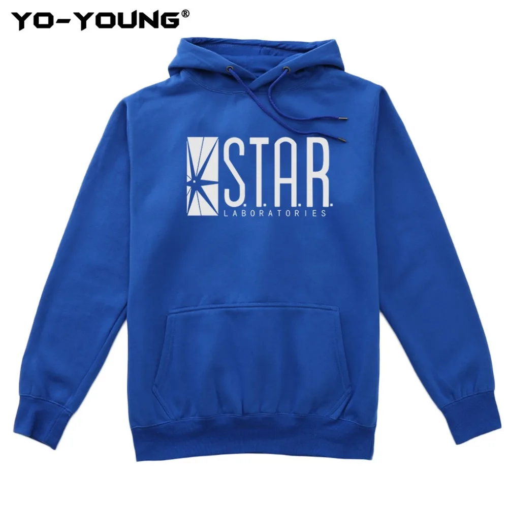Yo Young для мужчин Премиум толстовки кофты супергерой флэш Star Lab логотип печати