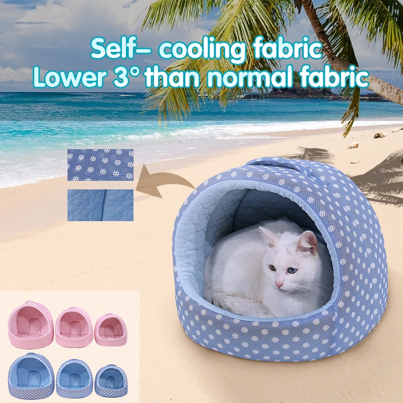 

Dog House Bed Summer Cooler Beds Removeable Pad Breathable Cool Foldable Pet Dog Bed Pet Nest Cat Bed Pets Supplies