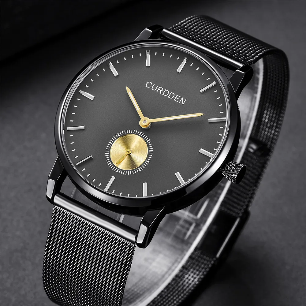 Buy Men's Fashion Sport Stainless Steel Case Leather Band Quartz Analog Wrist