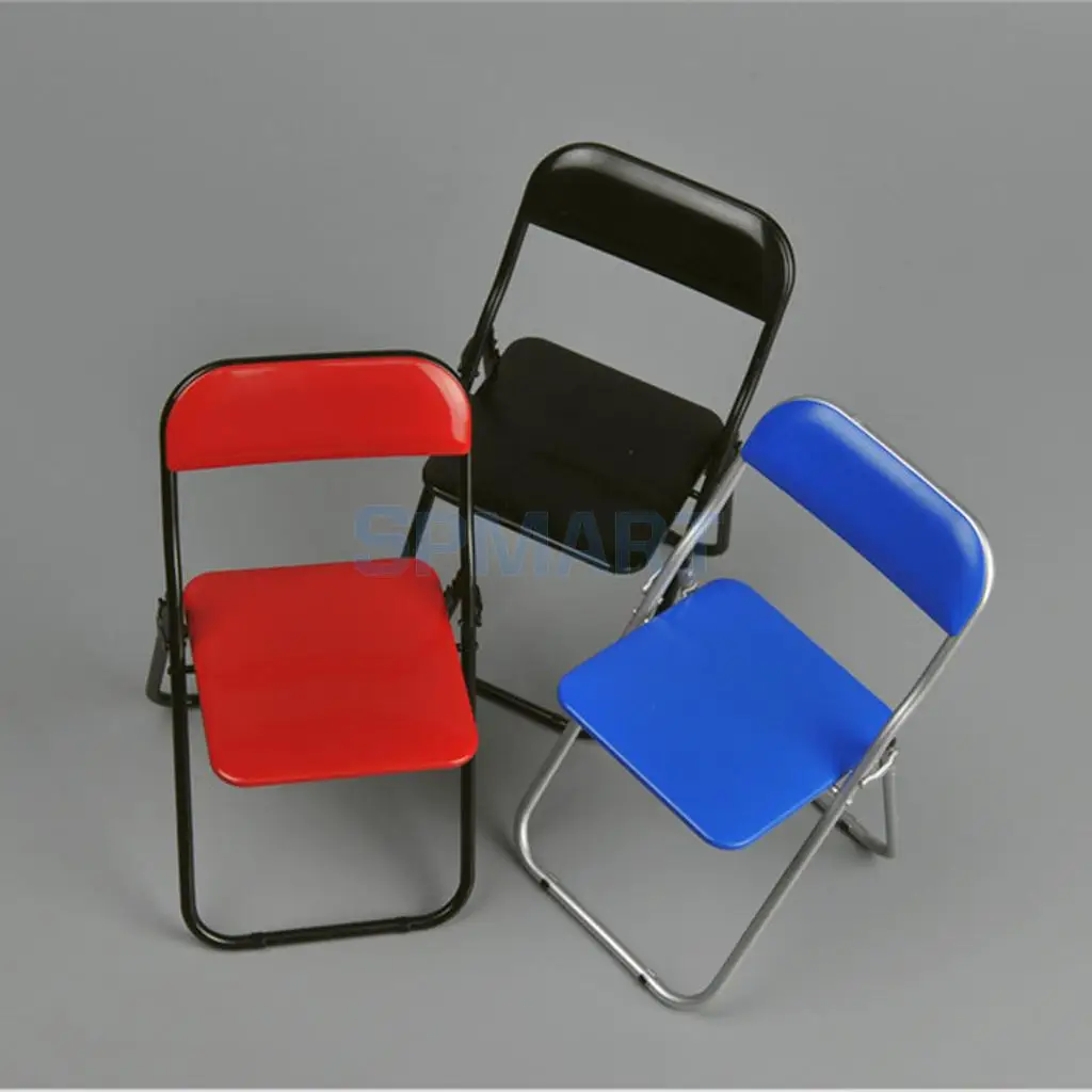MagiDeal Folding Chair for 1/6 Hot Toys 12'' Soldiers Action Figure Dolls Acc Dollhouse Garden Furniture Decor Model Toy 3Colors