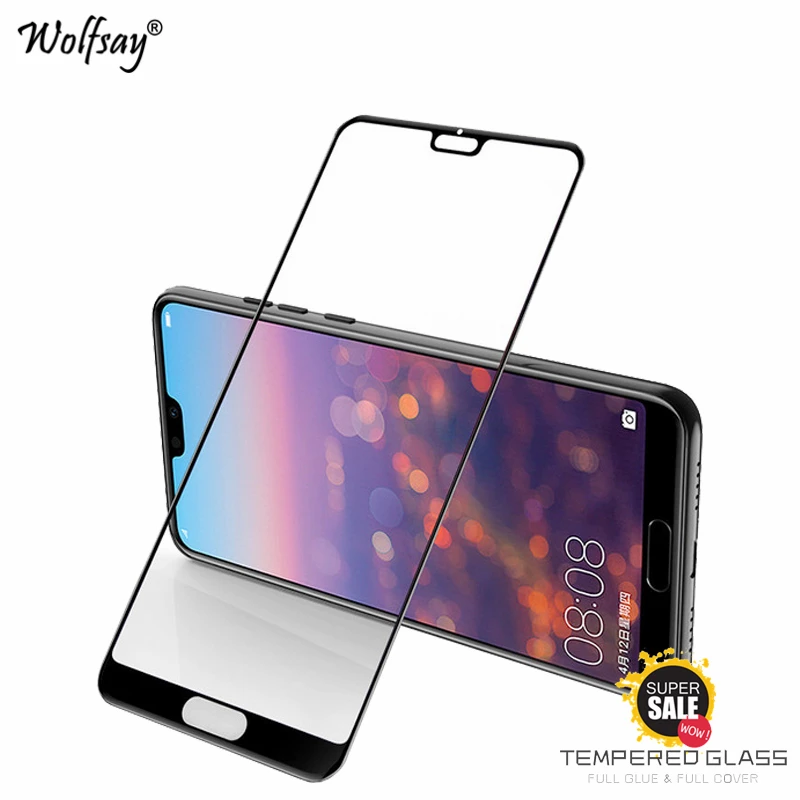 2PCS Full Glue Cover Glass Huawei P20 Pro Screen Protector Tempered