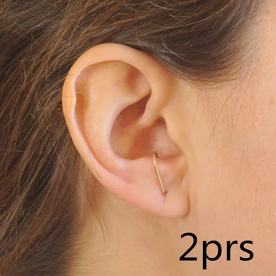 Тонкая закругленная подвеска Серьги пусеты ручной работы 2 пары|earrings earring|sterling