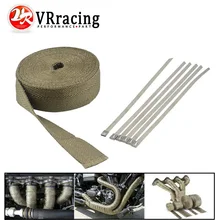 VR RACING-" X 15 м титановый турбо коллектор тепла выхлопной тепловой обертывание ленты+ 6 шт. нержавеющая стяжки VR1915T