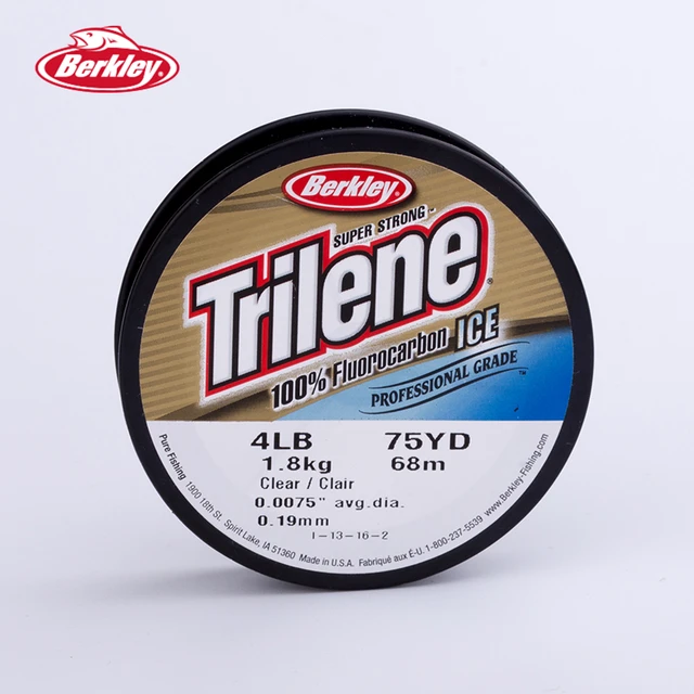 Berkley Trilene 100 Fluorocarbon Ice Fishing Lines Clear Zero Memory