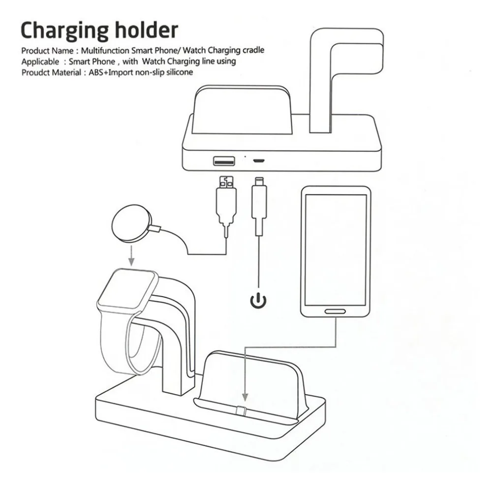 2 в 1 зарядная док-станция кронштейн Подставка держатель зарядное устройство для IPhone X 8 7 6 Plus 5S док-станция для Apple Watch Iwatch зарядное устройство