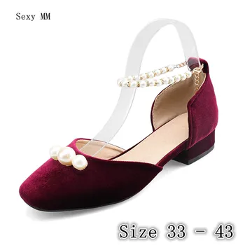 

Stiletto Women Square Low High Heels D'Orsay Pumps Woman High Heel Oxford Shoes Kitten Heels Small Plus Size 33 34 - 40 41 42 43