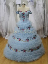Blue Off-the-Shoulder Princess Sisi Victorian Period Dress Victorian Dressing Gown