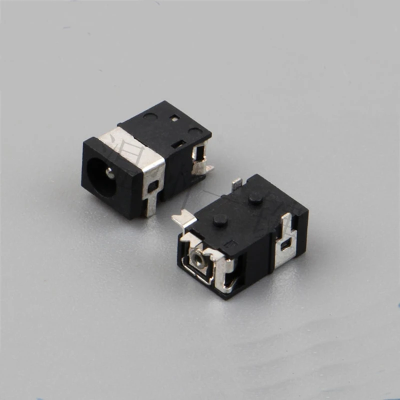 

SMT DC power socket headless patch high temperature three-legged silver plated column DC audio socket