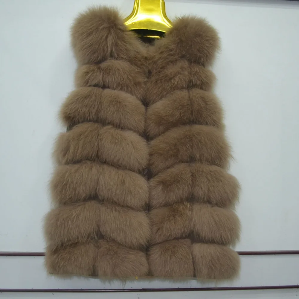 

Winter women's fashion suede vest pure natural fox fur long vest shoulder fur large size coat
