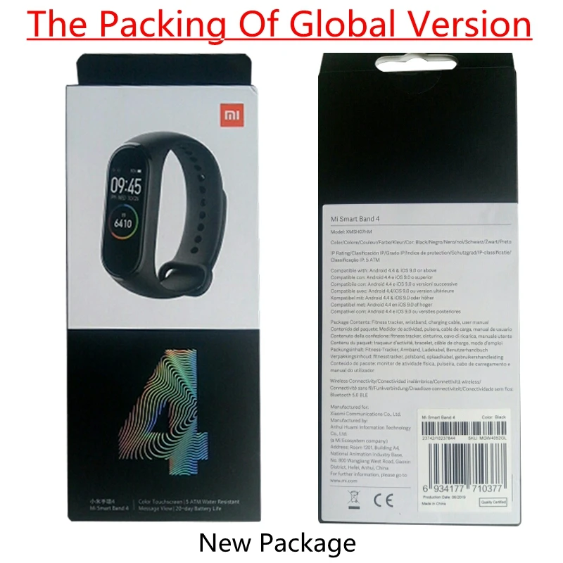  In Stock Xiaomi Mi Band 4 Global Smart Wristband Xiaomi Band 4 Fitness Tracker Multi-dial 5ATM Wate - 33039899942