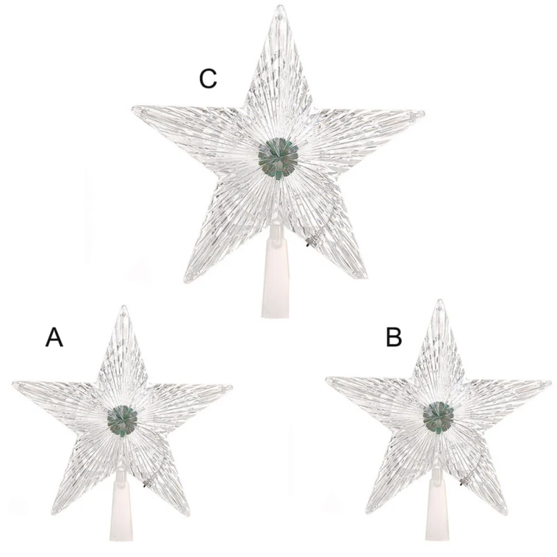 

LED Pentagram Decorative Light Christmas Tree Top Five-pointed Star Flashing Color Light Post For Party Halloween Christmas