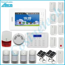 Замечательный стабильный 868 МГц GSM аварийная система с 7 дюймов сенсорный экран, Хорошая домашняя сигнализация с небольшим количеством помех, отличные охранная сигнализация