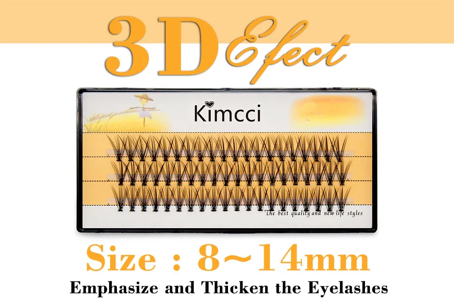 Kimcci 60 узлов 20D норковые ресницы для наращивания натуральный русский объем 3D накладные ресницы профессиональные предварительно натянутые Кластерные Искусственные ресницы