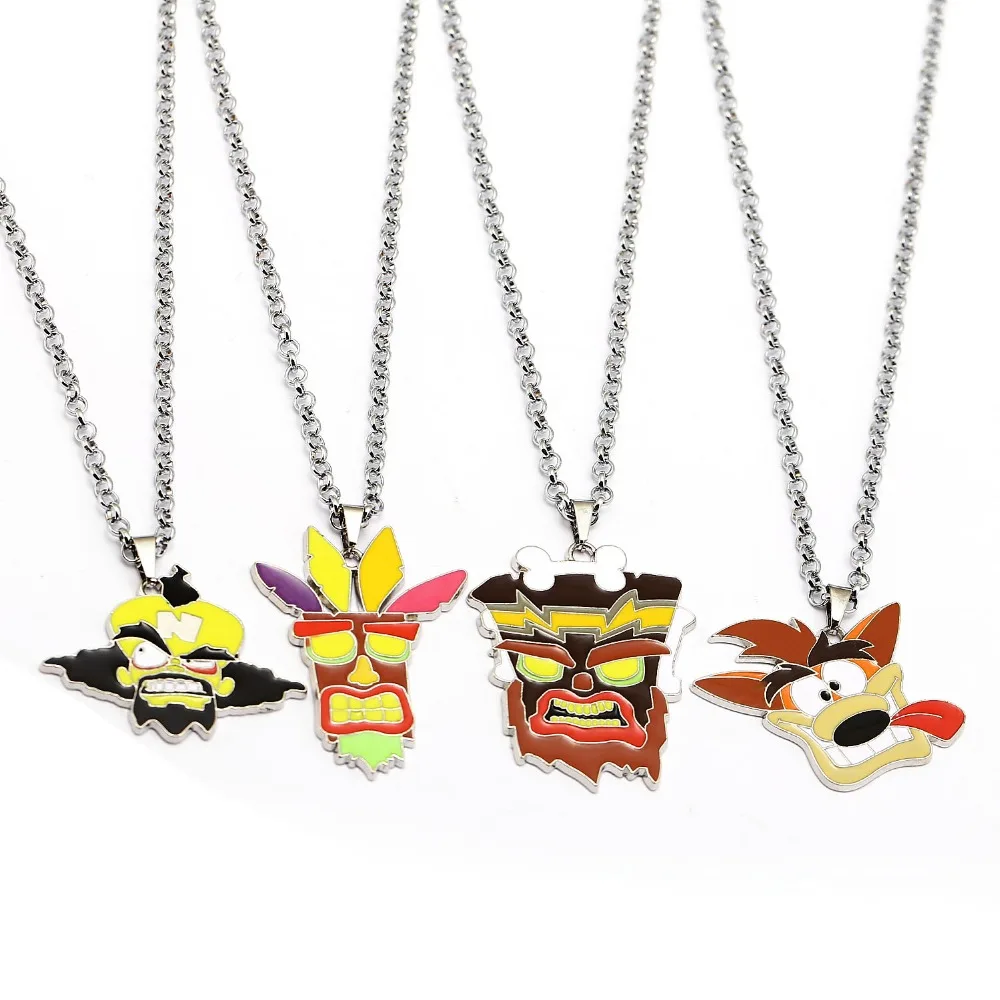 Fashion Jewelry Crash Bandicoot Game Necklace Figure Pendants Necklaces