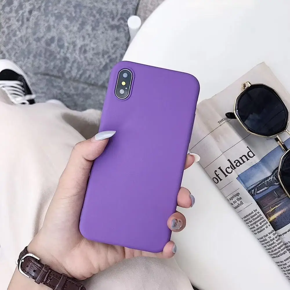 Ультра-тонкий Песчаник чехол для Xiaomi mi 9 9SE 8 8SE Lite 6 6X5 5X 5S плюс матовый мягкий чехол Red mi Note 4 4X 4A 5A 5 6 6A Pro 3 S - Цвет: Purple