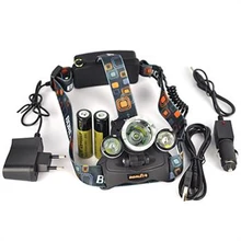 BORUIT 5000Lm 3X XM-L T6+ 2R5 светодиодный фара фонарь 2X18650+ Зарядное устройство