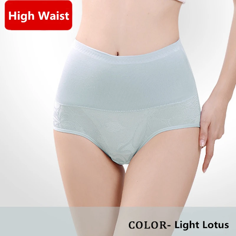High Waist Panties Women Underwear Floral Breathable Antibacterial Briefs Woman Intimates Culotte Lingerie Women Underwear