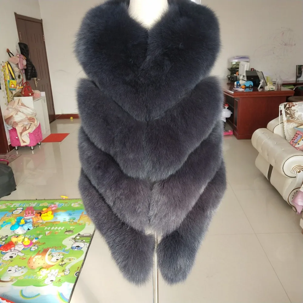 

New brand Real Fox Fur Full coat Natural fox fur high quality of fashionable women vest The fox fur