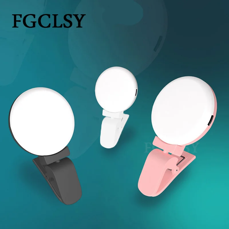 

FGCLSY 3 Level Mini Selfie Ring Light Portable Flash LED Camera Phone Photography Enhancing For iPhone Samsung Selfie Lights