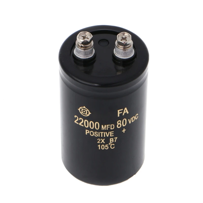 

22000uF 80V Electrolytic Screw Capacitor Audio Amp Power Supply 50x80mm 105C
