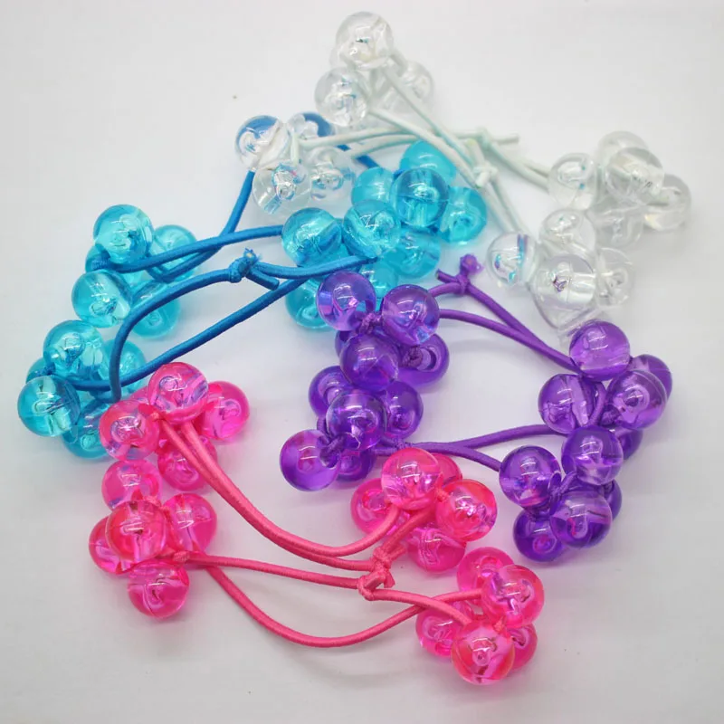 Wholesale fashionable 8 pcs elastic hair bands beads flowers rubber