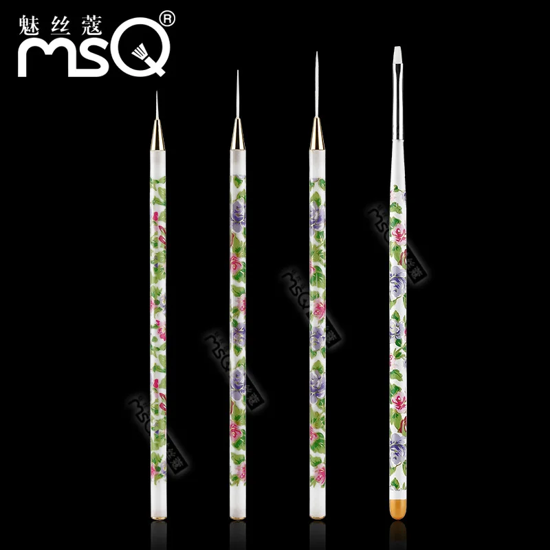 Flower Prints 4 Pcs Dotting Tools Set Women's Fashion Acrylic Draw Pencils Nail Pen Brush Care Kits Art For Beauty Selling | Красота и