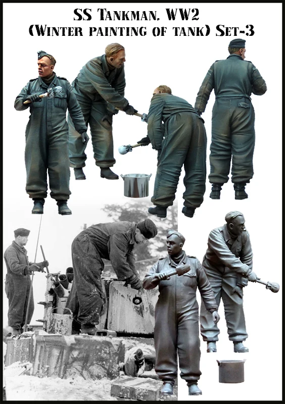 1/35 фигурки из смолы модель Φ WW2 SS. Зимняя обшивка танка TANKMAN несобранный