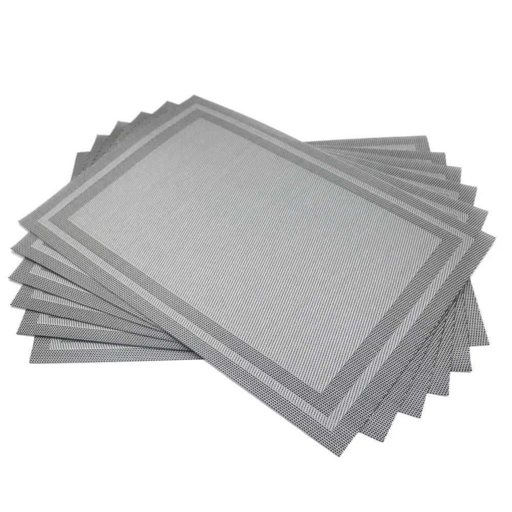 

Uniturcky Non-slip Insulation Placemat Washable Kitchen Table Mat Set of 6 Crossweave Woven Vinyl Table Mats Wedding Decoration