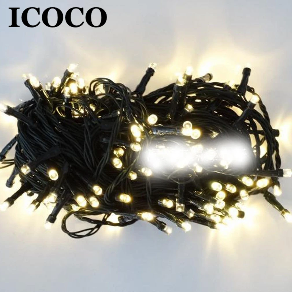 ICOCO светодиодная гирлянда с солнечной панелью водонепроницаемая наружная