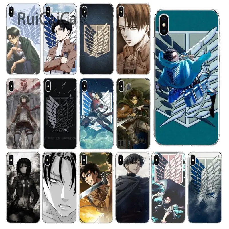 

Ruicaica Anime Japanese attack on Titan Transparent Soft Silicone Phone Cover for iPhone X XS MAX 6 6S 7 7plus 8 8Plus 5 5S XR