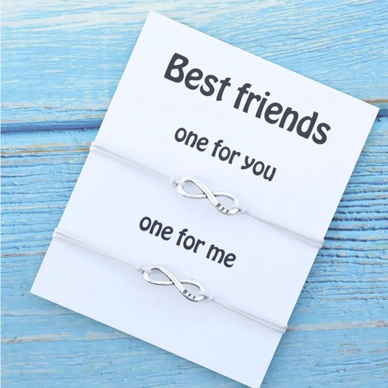 Best Friend Matching Bracelet Infinity Charm Bff Friendship Bracelets for Friend BFF Gift Infinity Bracelet Women Men Jewelry - Окраска металла: Gray