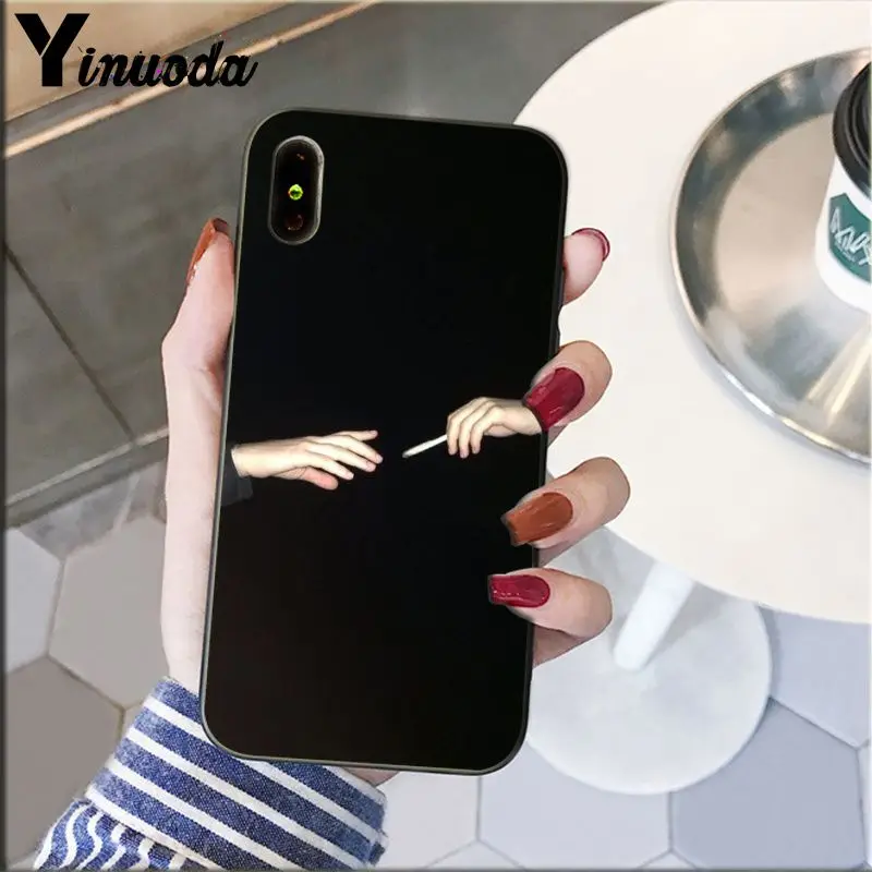 Yinuoda сигарета Эстетическая Черная мягкая оболочка телефон чехол для iPhone 8 7 6 6S Plus 5 5S SE XR X XS MAX Coque Shell - Цвет: A6