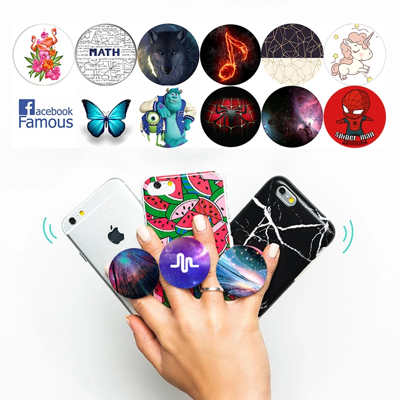 

popsoket попсокет Musical Milky Way Colorful Mobile Phone Holder Round Elastic pocket socket Smartphones and Tablets Finger Ring