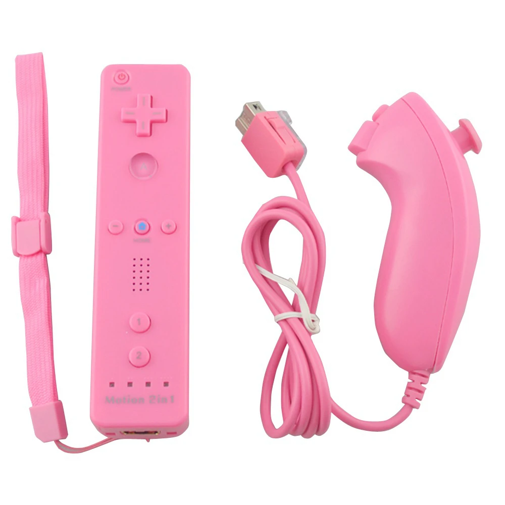 NEW 2 In 1 Set Wireless Gamepad Remote Controller Without Motion Plus + Nunchuck For Nintend Wii Controller SHIP