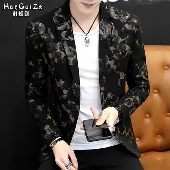 

Fall 2020 new men move embroidered blazer Cultivate one 's morality leisure thin Handsome shadow blazer