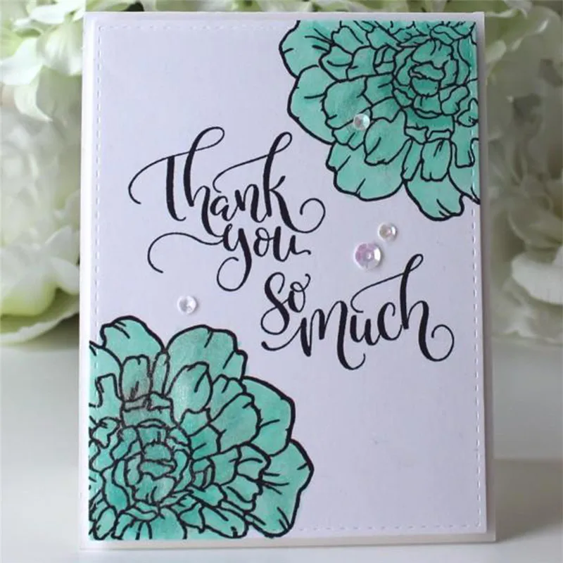 InLoveArts New Clear Stamps Scrapbooking New 208 Flower Alphabet Stamp